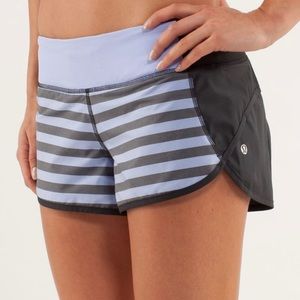 Lululemon Run Speed Short - Sea Stripe Polar Haze Black